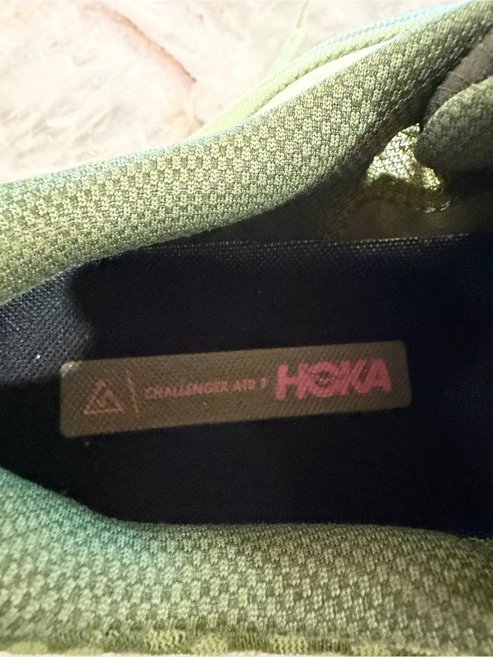 HOKA Challenger ATR 7 Trail Running Shoes Olive Green Pink Women’s Size 7B